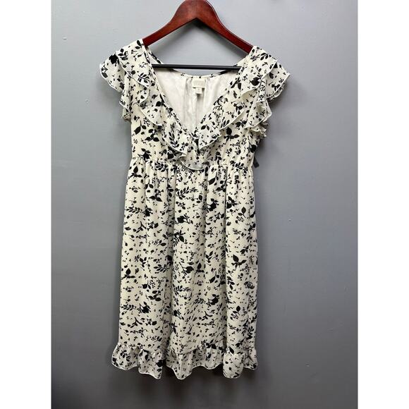 CONVERSE Dress Womens small floral dress cap sleeves ruffles feminine Skater - Picture 1 of 7